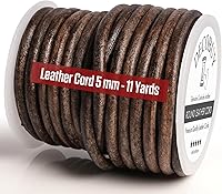 Vista 17 de Cordón de cuero para hacer joyas, cordón redondo de 2 mm, cuerda de 27 yardas utilizada para manualidades, cuerda para collar, trenzado - Negro