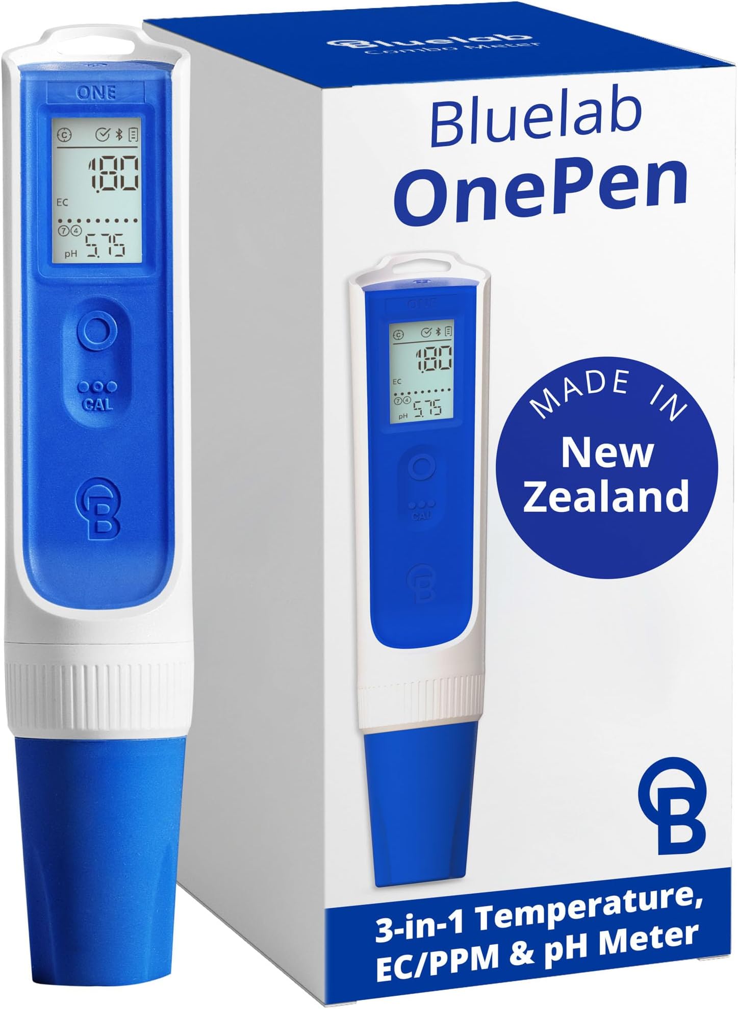 OnePen - a 3-in-1 Temperature, EC/PPM and pH Meter, Lightning Fast Readings - Bluetooth Data Sharing & in-App Tracking - Replaceable Probe