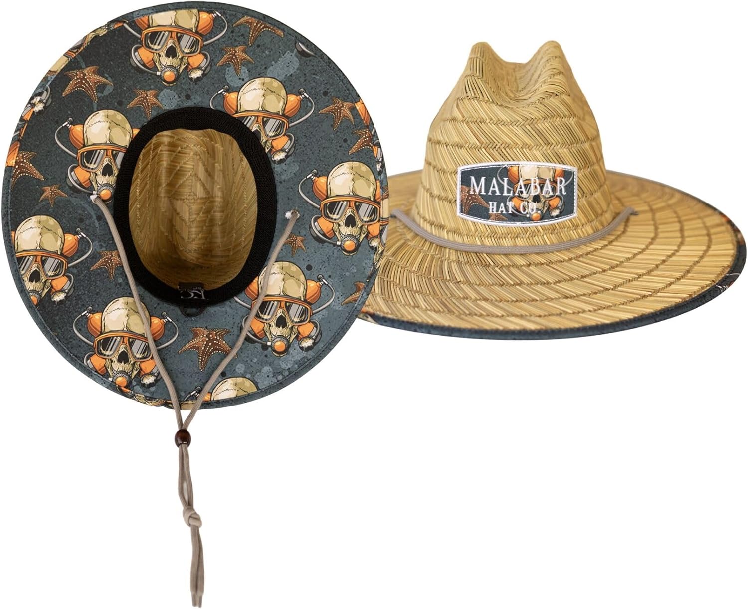 Malabar Straw Sun Hat for Men & Women – Wide Brim Lifeguard Beach Hat for Fishing, Boating & Outdoor Use