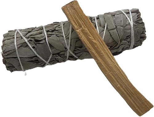 Miniatura 4 de 2 rascacielos de selenita natural de 4 pulgadas de alto, 1 palo de salvia blanca California de 4 pulgadas y 1 palo de Palo Santo de Perú  Salvia