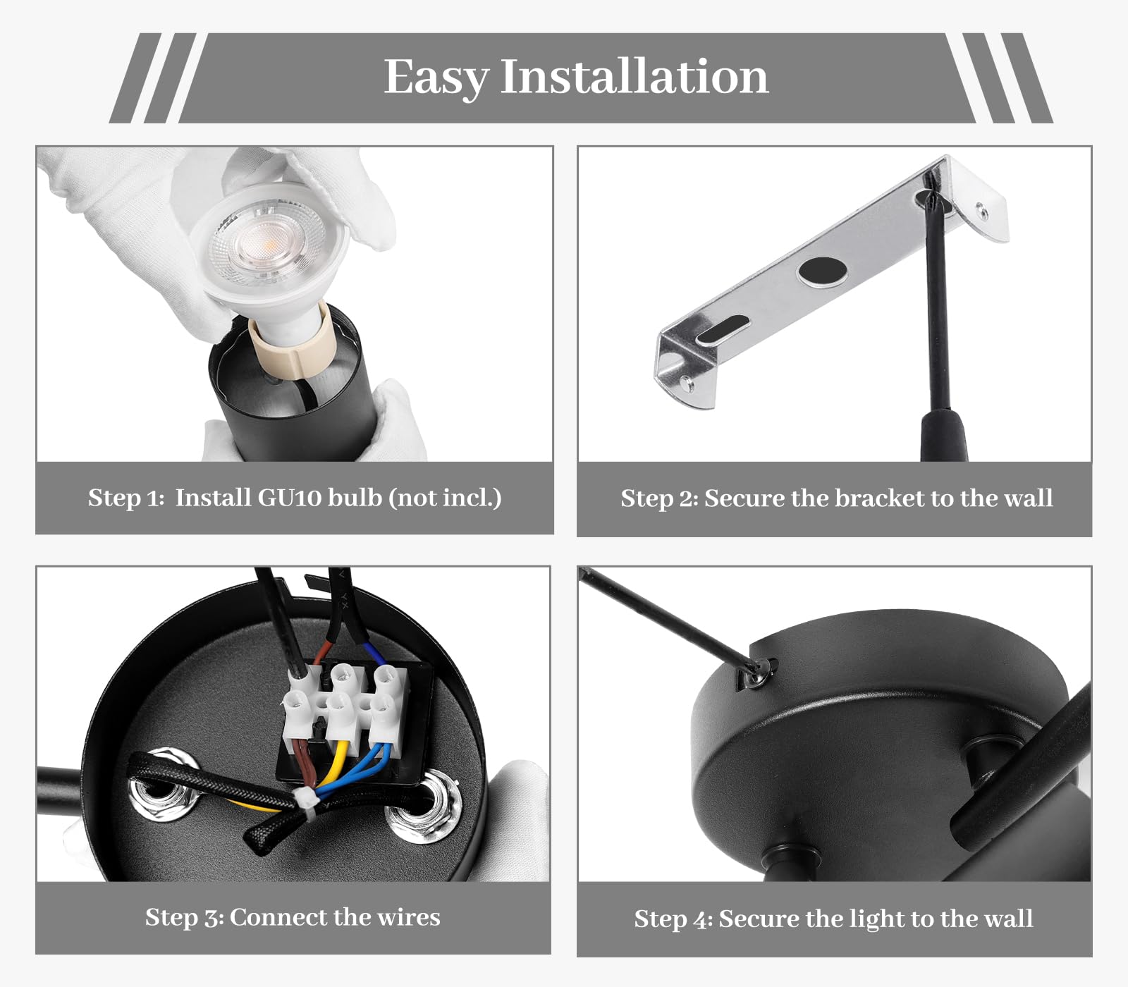 GeyouLux Reflektor sufitowy LED, 6 żarówek, lampa sufitowa LED, wychylna, czarna | GU10 lampa sufitowa punktowa, nowoczesna lampa punktowa, reflektor ścienny do salonu, sypialni, kuchni (bez żarówki)
