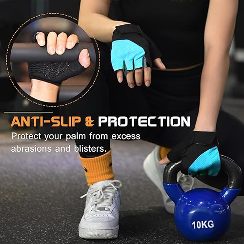 Miniatura 5 de Sunnex Guantes de gimnasio - Guantes de entrenamiento transpirables sin dedos para levantamiento de pesas, ciclismo y más