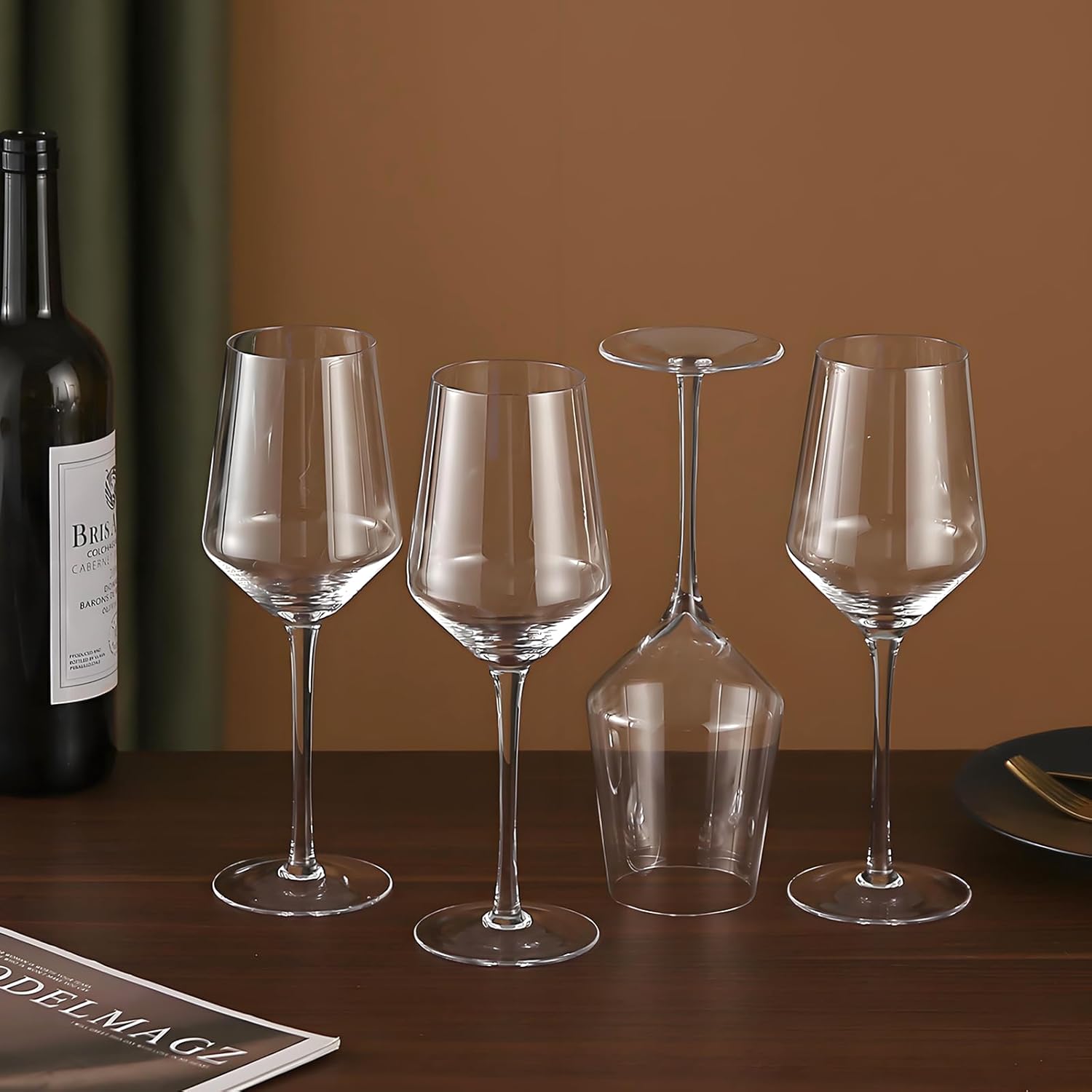 Hand Blown Red Wine Glasses Set of 4 – Premium Crystal Wine Glasses With Long Stem 14 oz – Daily Use, Unique Wedding Anniversary or Birthday Gift – Ideal for Restaurants, Home Bar - Image 9