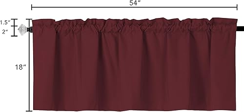 Miniatura 8 de Cortina de ventana para cocina, baño, sala de estar, tratamiento opaco con aislamiento térmico, cortina de oscurecimiento de habitación de 54 x 18