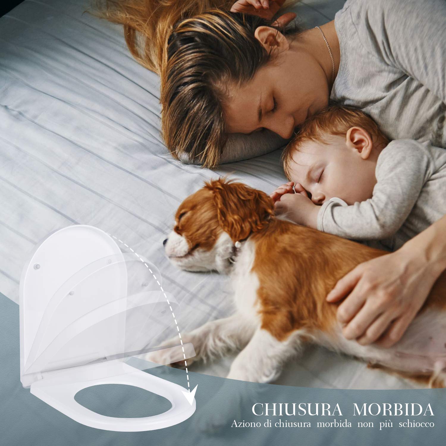 Sedile WC Sana Silenzioso per una facile installazione e pulizia ATSTY11-U