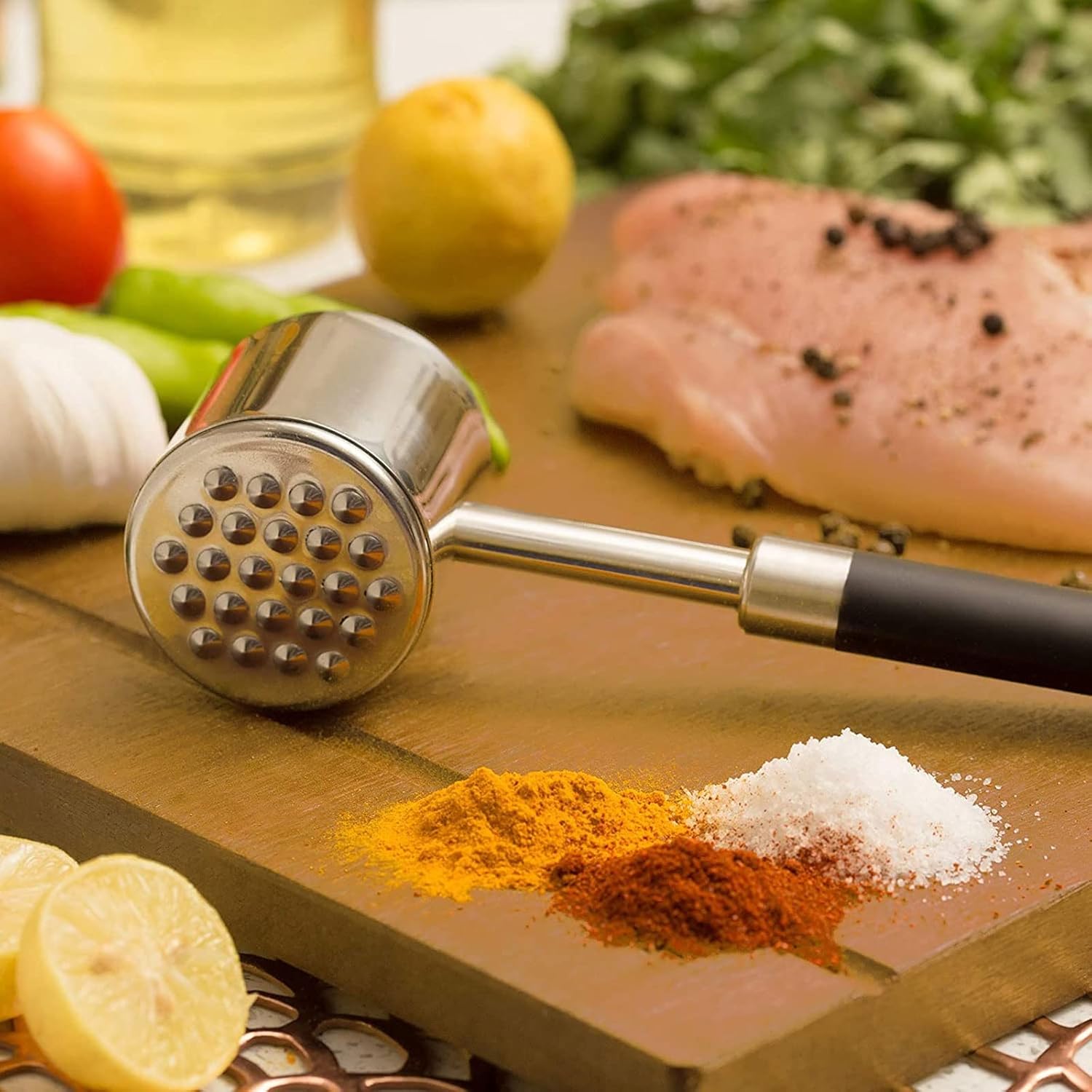 Food Hammer Meat Tenderizer Non-Slip Kitchen Supplies Household Products Stainless Steel Tools Accessories Meat Hammer
