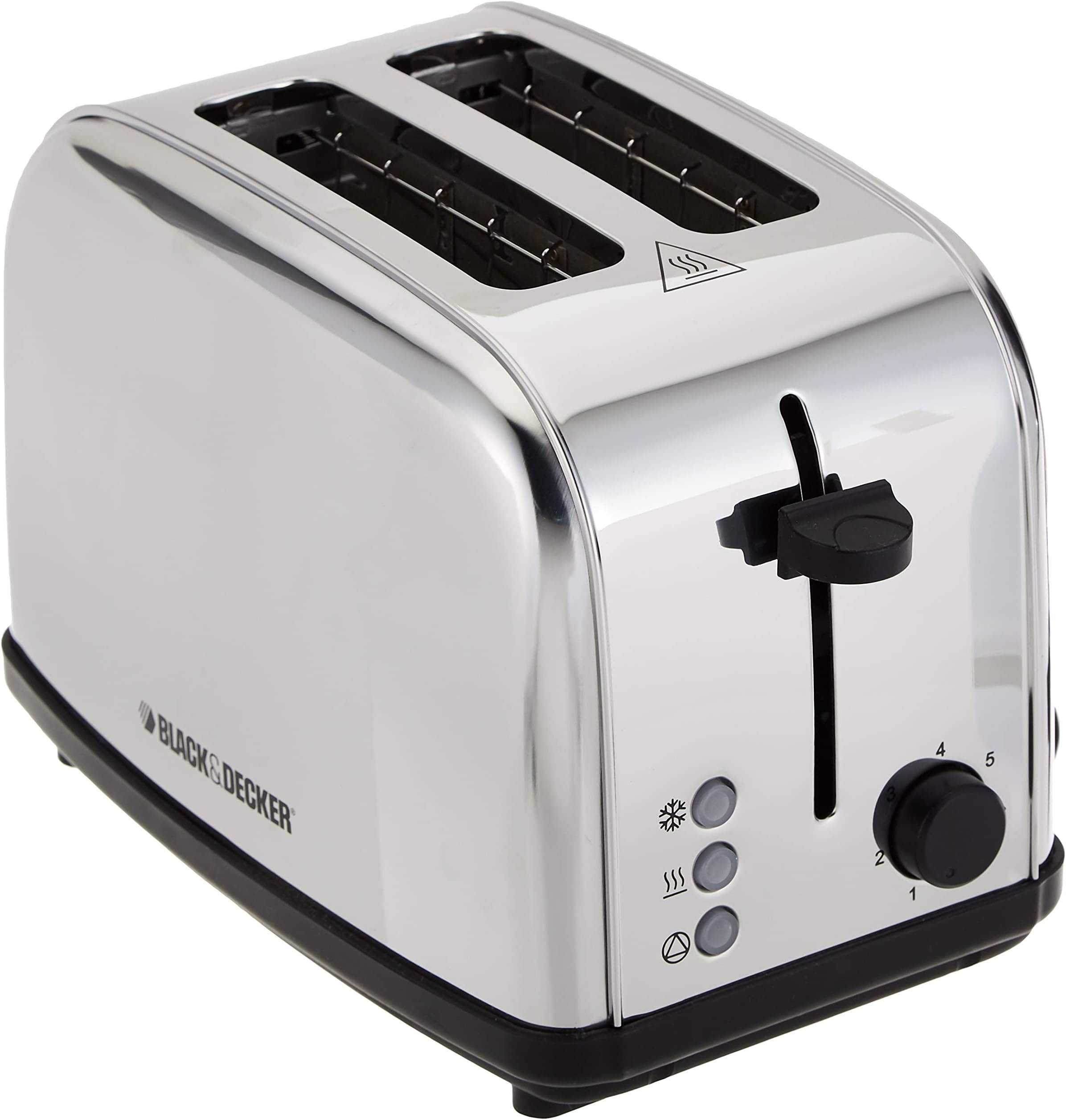 Black+Decker 2 Slice Stainless Steel Cool Touch Toaster With Crumb Tray, Silver, Et304-B5, 2 Years Warranty.