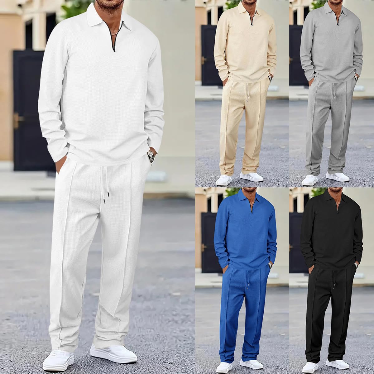 Completo Uomo Sportivo Invernale Felpa E Pantaloni Completino Jogging Tuta 2 Pezzi Completa Baggy Set Abbigliamento Morbido Comodo Casual Outfit