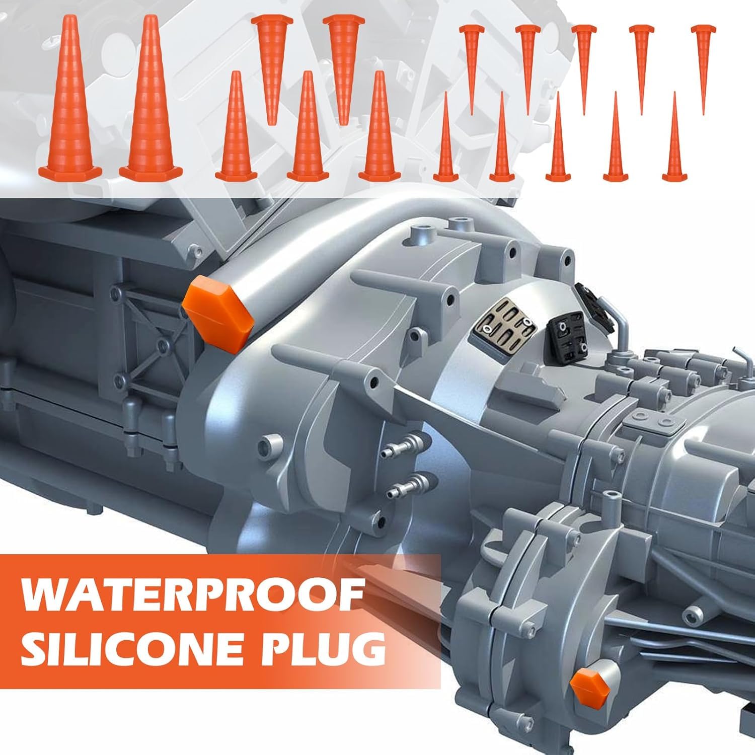 17 szt. korków do oleju hydraulicznego, 3 rozmiary, gumowe zatyczki stożkowe, uniwersalne gumowe zatyczki do węży olejowych hydraulicznych