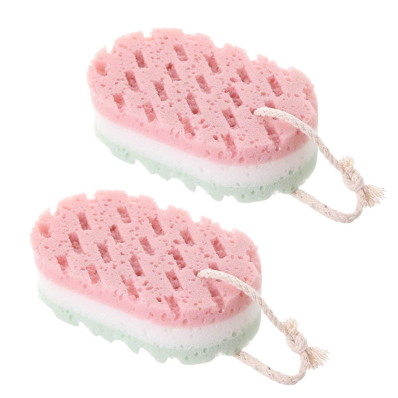 Asciugamano Esfoliante 2PCS Spugna da Bagno Soffio Naturale Morbido Esfoliante Corpo Pelle Bagno Spazzola per Il Bagno Spugna Scrub Spugna Viso Pulizia Palla da Bagno Asciugamano Esfoliante