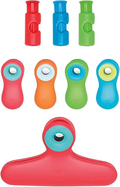 OXO 13173700 Good Grips 8 Piece Clip Set, Plastic, Assorted