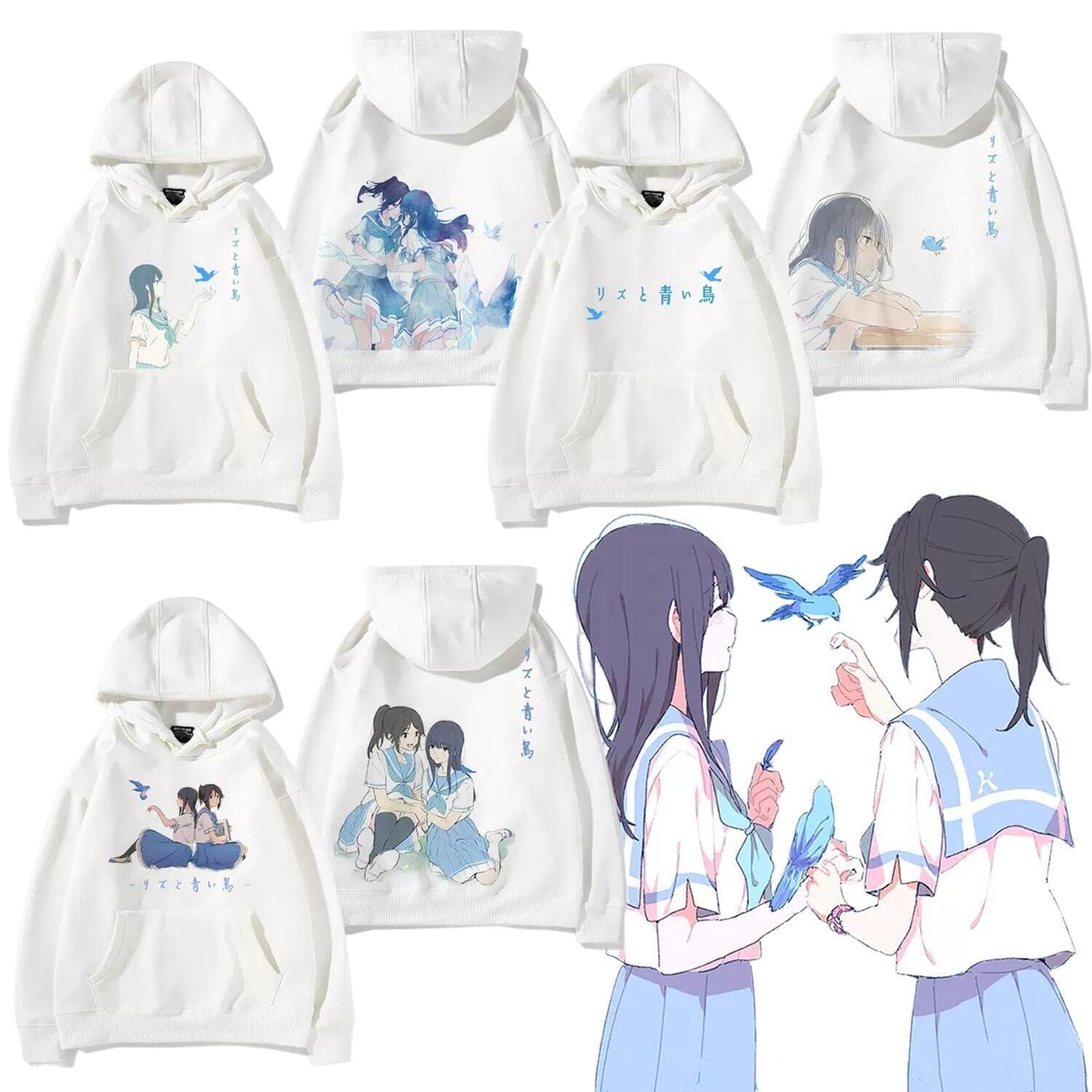 Amazon.co.jp: 響け！ユーフォニアム リズと青い鳥 パーカー 長袖 