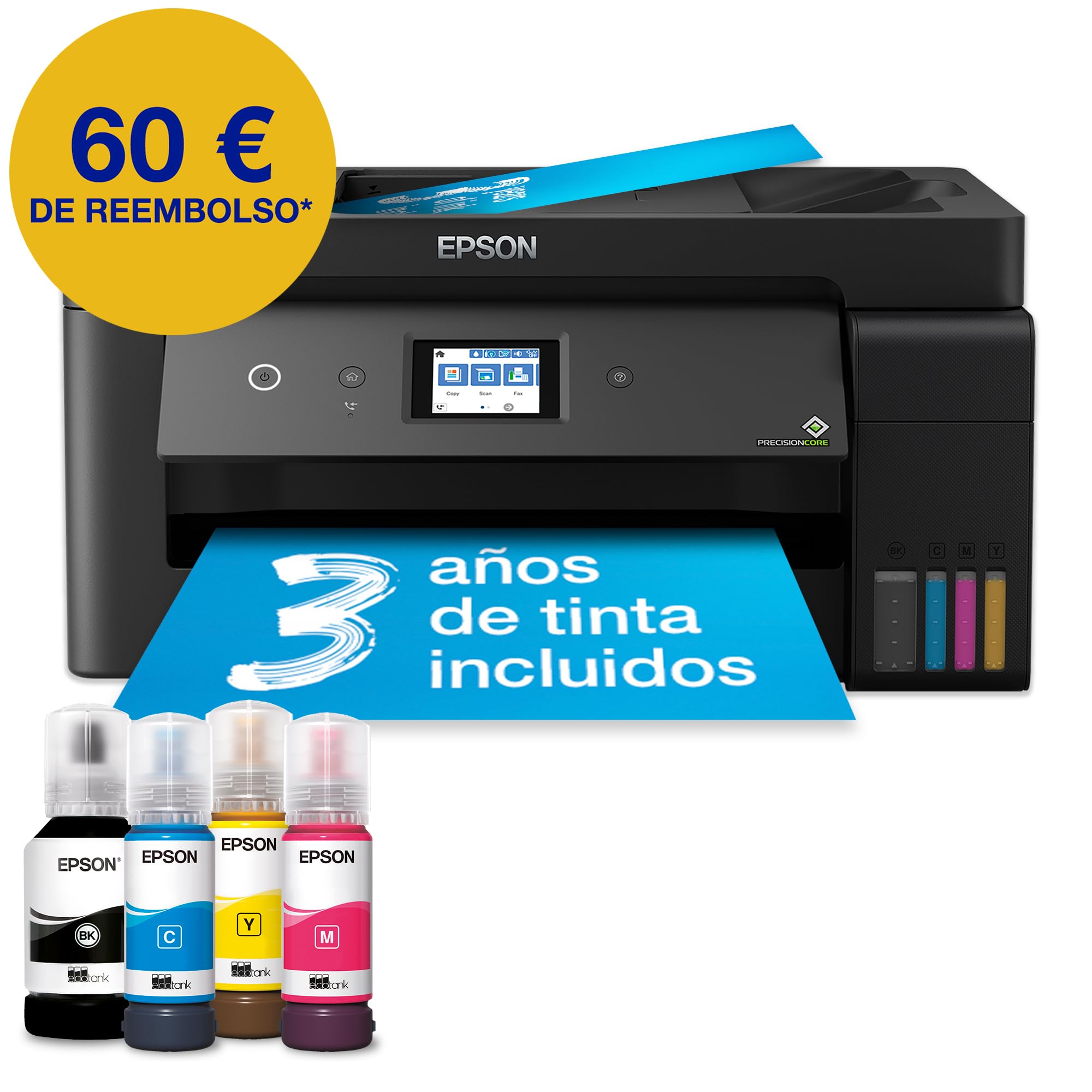 Impresora multifunción EcoTank ET-15000 A3+ con depósito de Tinta, conexión Wi-Fi y Tinta incluida para hasta 3 años.