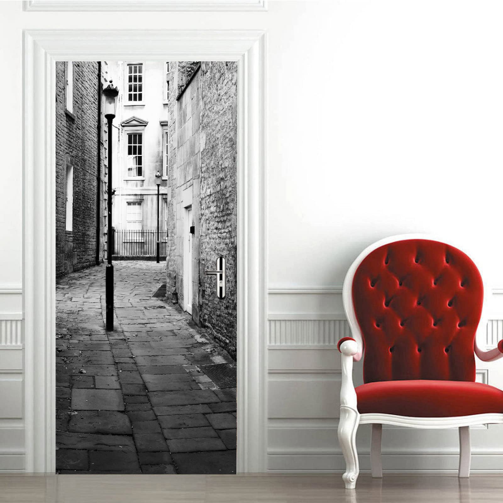 3D Effet Stickers Porte Interieure Trompe L'Oeil Allée Vue Sur La Rue De La Ville Autocollant De Porte Auto-Adhésif Poster Mural Salon Cuisine Chambre Salle De Bain Papier Décoration 77X200Cm 3D Effet Stickers Porte Interieure Trompe L'Oeil Allée Vue Sur La Rue De La Ville Autocollant De Porte Auto-Adhésif Poster Mural Salon Cuisine Chambre Salle De Bain Papier Décoration 77X200Cm