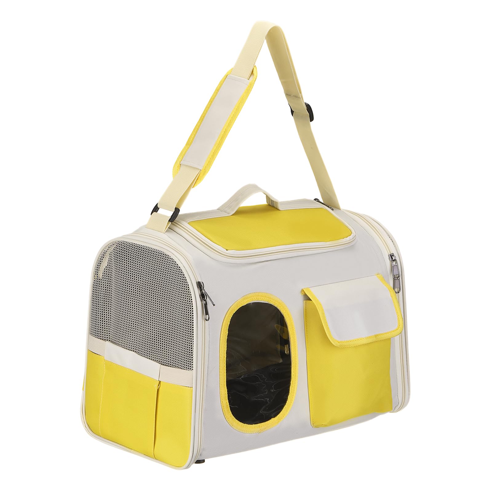 sourcing map Cat Carrier for Pet, Adjustable Shoulder Strap, Breathable Dog Carrier Cat Carrying Case Pet Travel Bag (Yellow), Intended for Hiking/Camping/Traveling