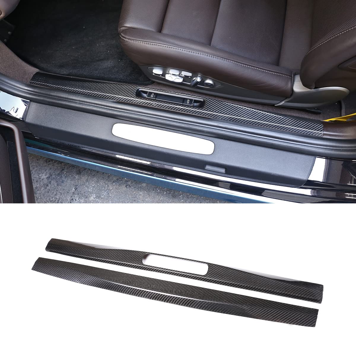Fit for Porsche 718 2016-2020 for Porsche 911 2016-2018 Car Inner Door Sill Dedicated Welcome Pedal Decorative Cover