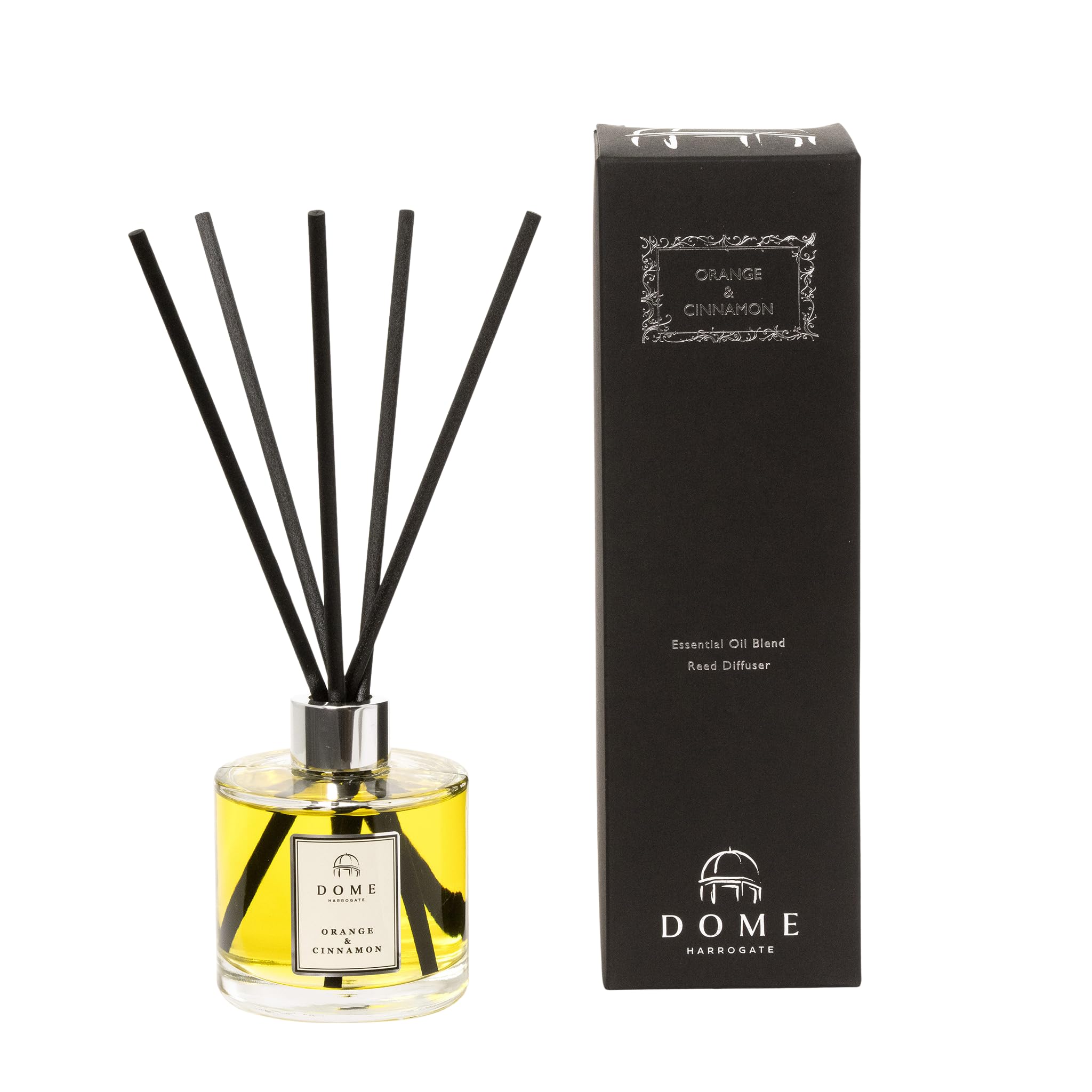 ORANGE & CINNAMON Reed Diffuser – 200ml – Warm, Inviting Fragrance of Orange, Cinnamon & Clove – 6-9 Months of Use for Relaxation & Comfort