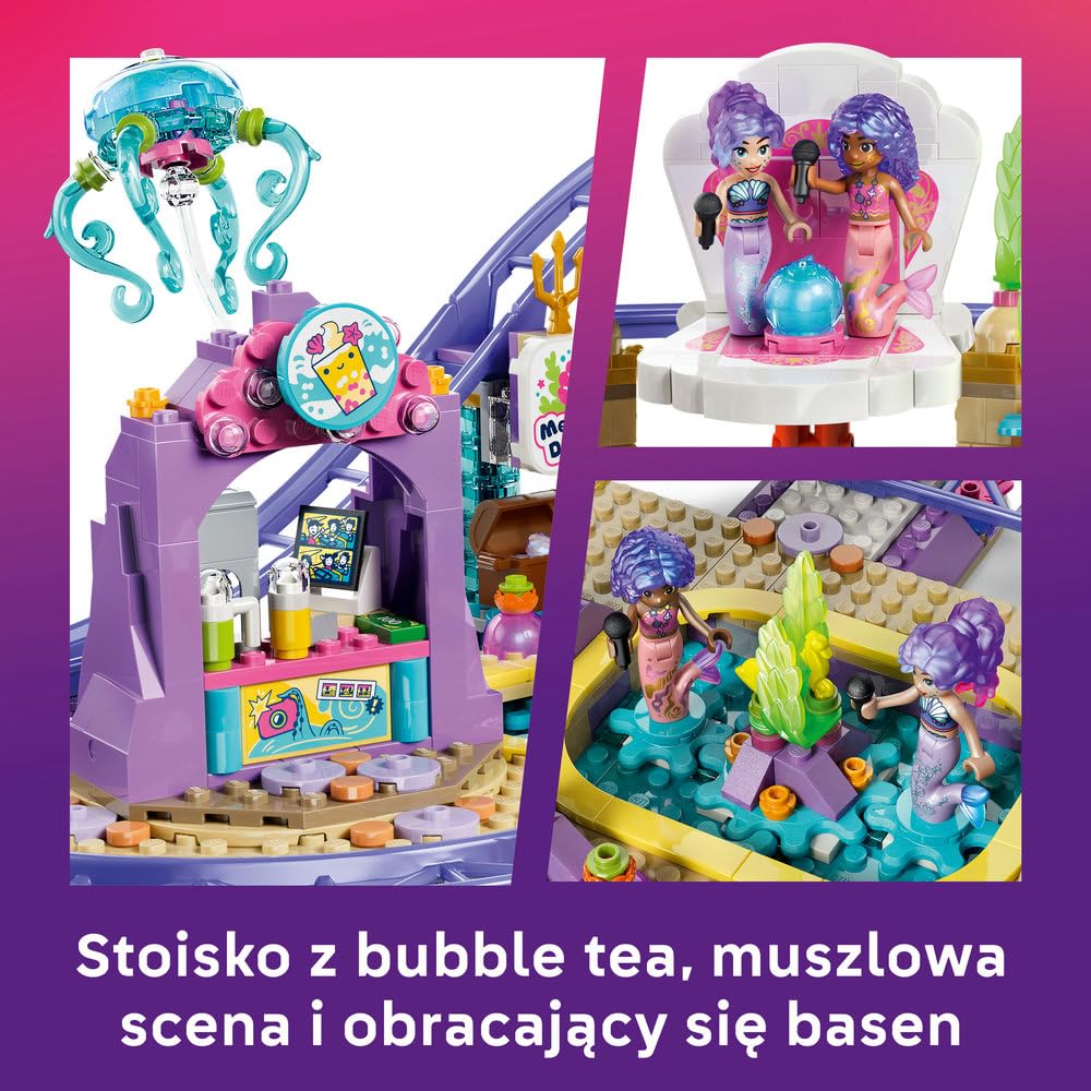 LEGO Friends Syrenkowa kolejka górska 42703 | Kolejka górska, zestaw z parkiem rozrywki, prezent dla dziewczynki i chłopca 8+, 864 elementy