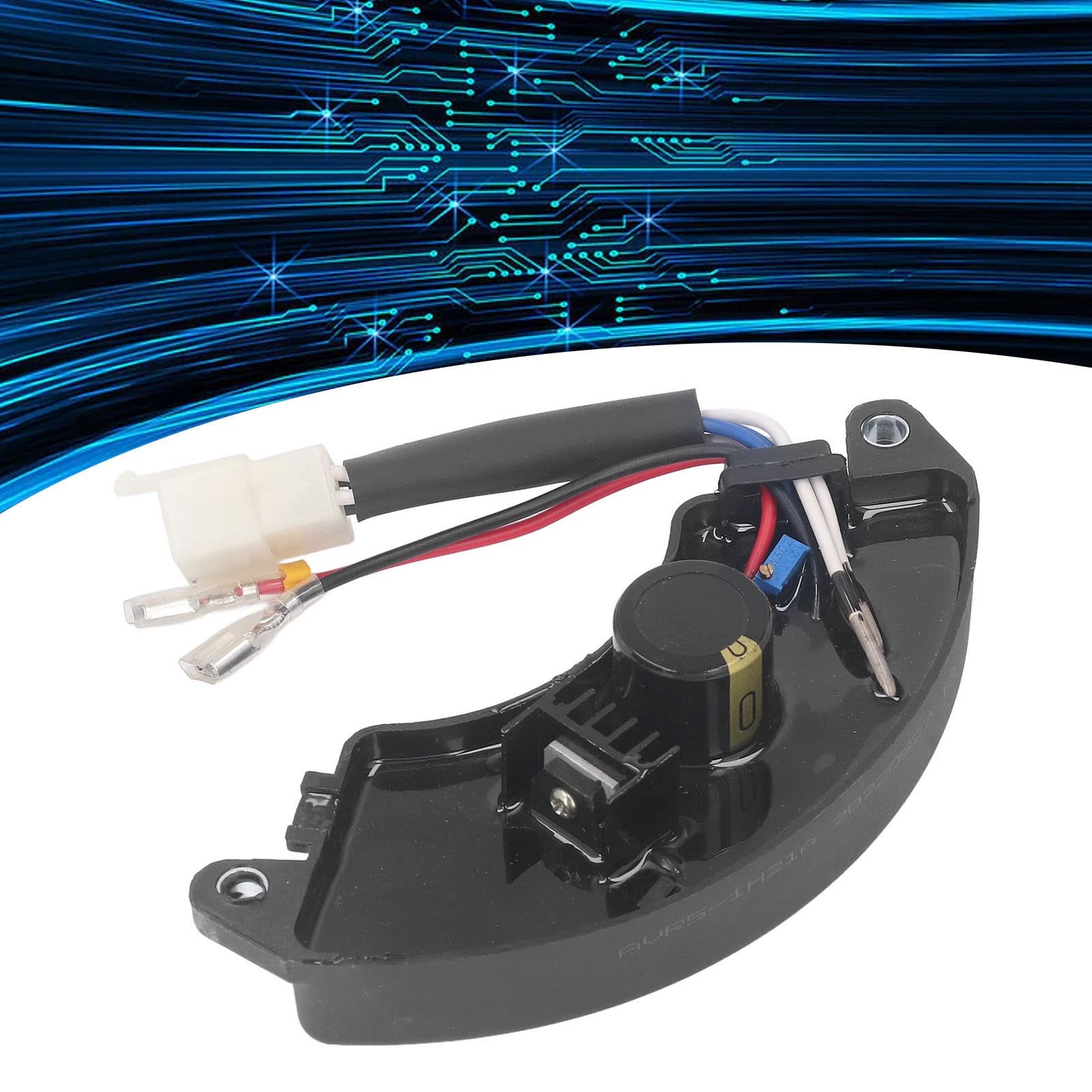Rectificador Regulador de Voltaje Automático AVR para Grupo Electrógeno de 3 a 5 KW AVR Monofásico 6 Cables 470MFD 250 V CC, Modelo AVR5-1H21a
