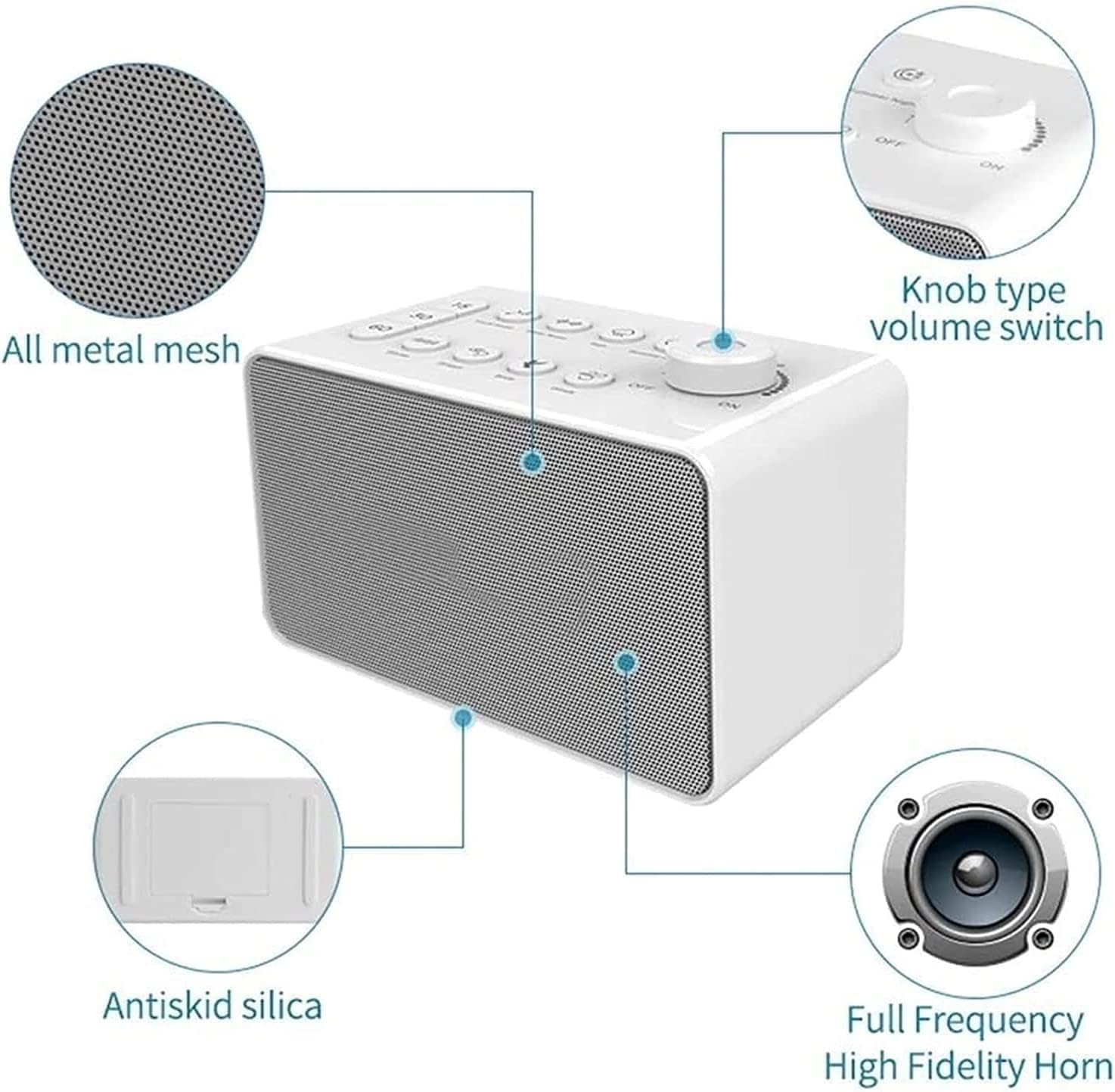 Máquina de ruido blanco, tono ajustable, pequeña máquina de sonido de viaje con 8 sonidos naturales relajantes, ayuda for dormir y cancelación de ruido for adultos y bebés, privacidad de oficina, rega