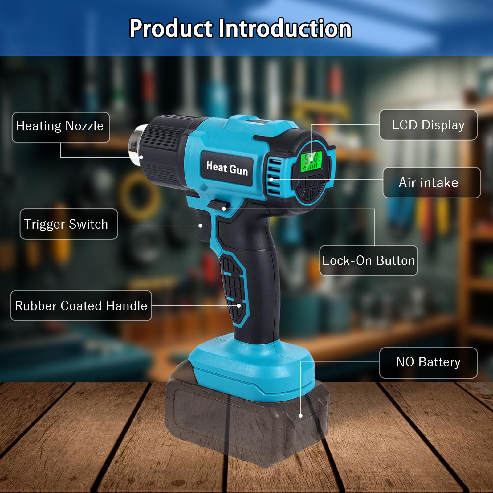 Milwaukee Heat Gun Cordless Heat Gun For Makita 18v Battery, 350W
