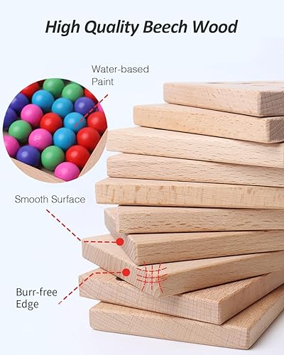 Miniatura 2 de Montessori - Juego de tablas de rastreo de números de madera, juguete para contar cuentas matemáticas para niños pequeños, aprendizaje preescolar a