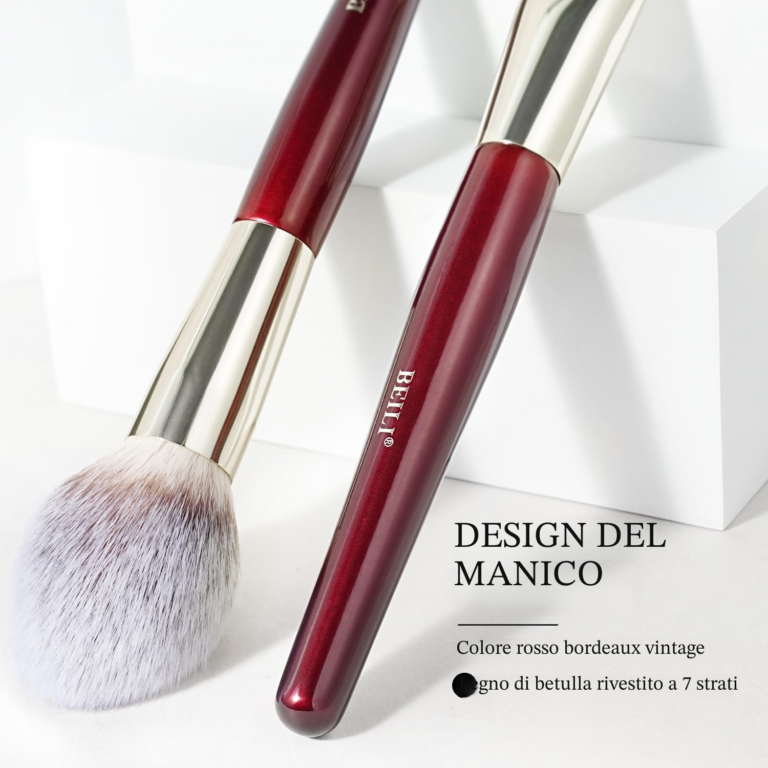 BEILI 15PCS Pennelli da Trucco, Vegano Set Pennelli Make Up Professionali Fondotinta in polvere Evidenziatore Correttore Ombretto Matita per sopracciglia Spoolie Capelli sintetici