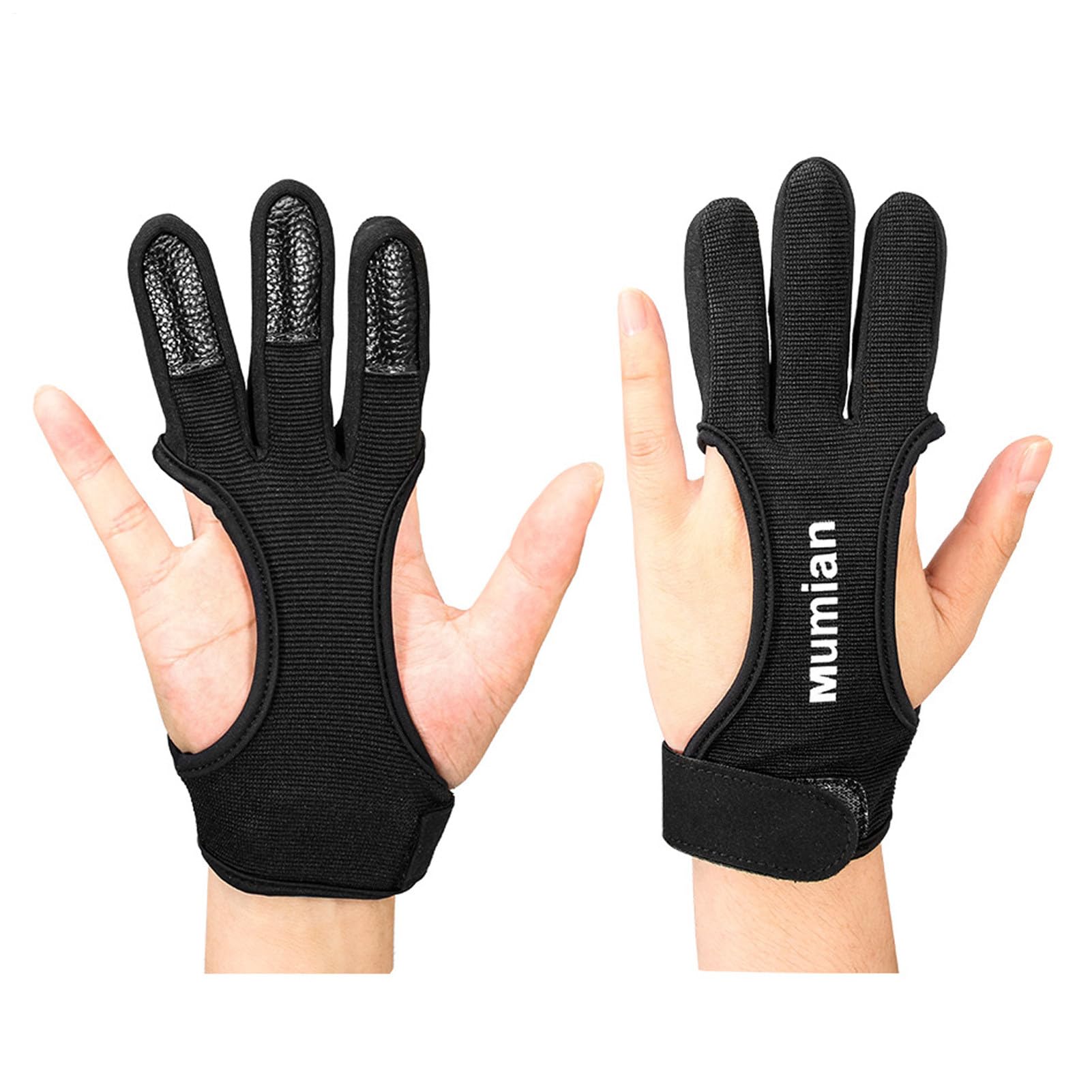 Guanti da tiro con l'arco da uomo – 4 taglie uomo donna 3 dita Tiro con l'arco | Protezione per punta delle dita per mano sinistra destra Compound Ricurvo Bow Equipment