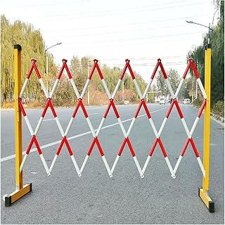 Retractable Folding Barrier, Folding Barricade Expandable Roadblock Fencewarning Guardrail to Isolate Crowds Block Areas Suitable for Airport Subway,Yellow-120x600cm,Red-120x500cm(Red,120x250cm)
