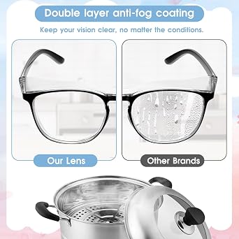 Qianyu Safety Glasses 12 Pack Anti Fog Goggles Clear Nurses Protective Eyewear Stylish Safety Goggles Side Shield Eye Glasses Square Anti-Scratch Goggle for Women Men Adults Lab Work Nursing