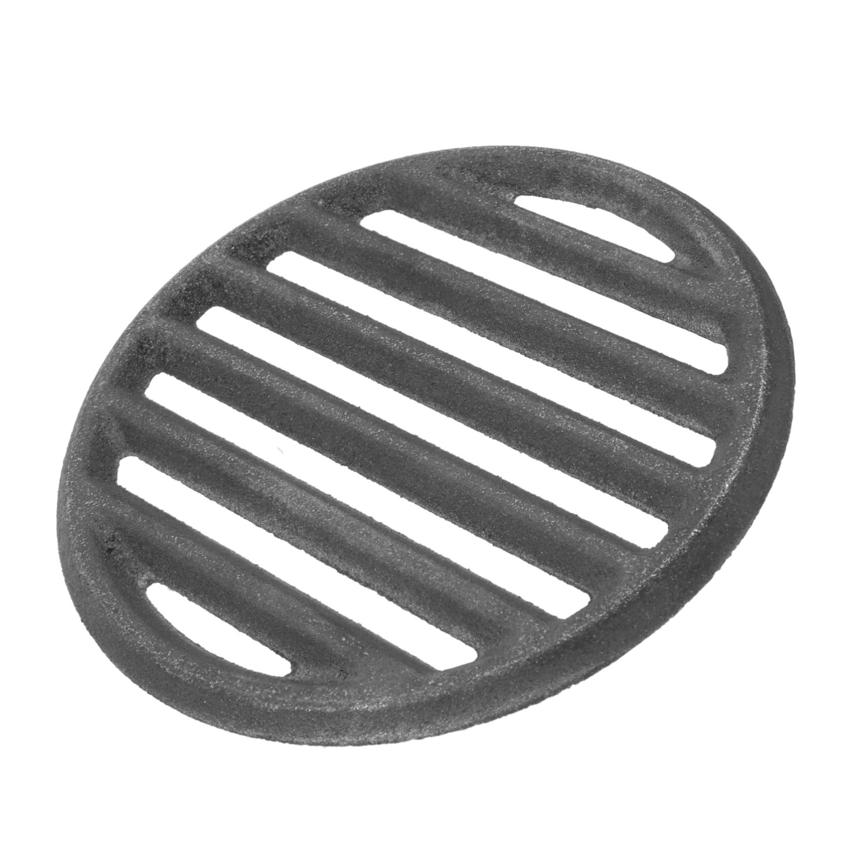 DOITOOL Griglia in Ghisa Rotonda per Barbecue All'aperto, Rete Resistente per Grigliare Carbone, Piastra 22 Cm per Focolare Alta Ritenzione Termica e Distribuzione Uniforme del Calore