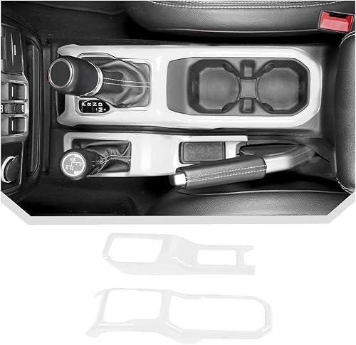 Vista 44 de JeCar Cubierta de panel para palanca de cambios de palanca de cambios de consola central para Jeep Wrangler JL JLU Gladiator JT 2018-2025+ Textura