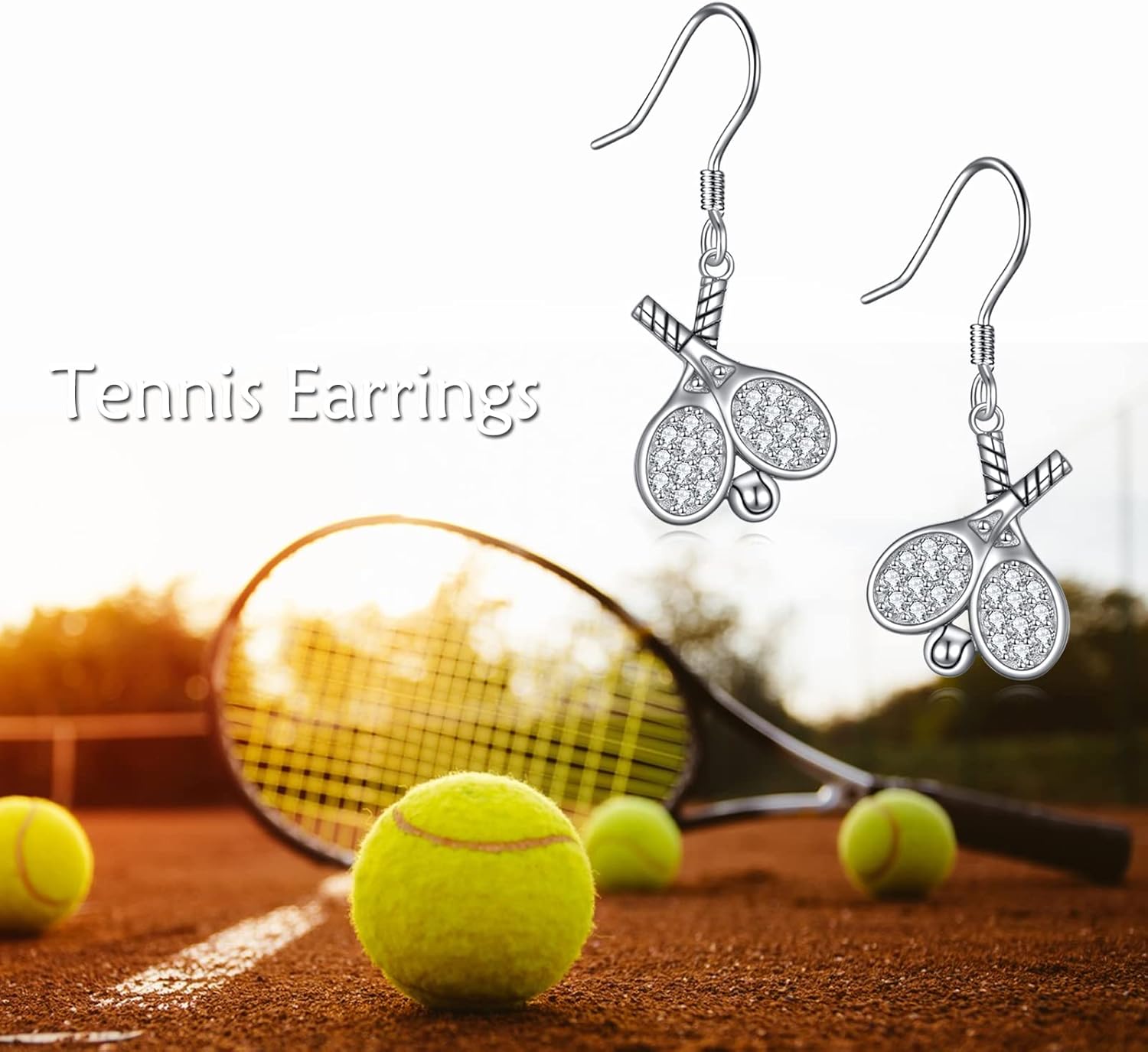 YAFEINI Golf Hockey Tennis Baseball Lacrosse Stick Earrings Gifts Sterling Silver Golf Hockey Club And Ball Lacrosse Stick Dangle Earrings Sport Lover Jewelry for Women Gifts - Image 5