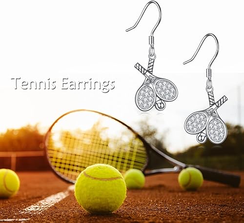 Miniatura 5 de YAFEINI Golf Hockey Tennis Baseball Lacrosse Stick Earrings Gifts Sterling Silver Golf Hockey Club And Ball Lacrosse Stick Dangle Earrings Sport