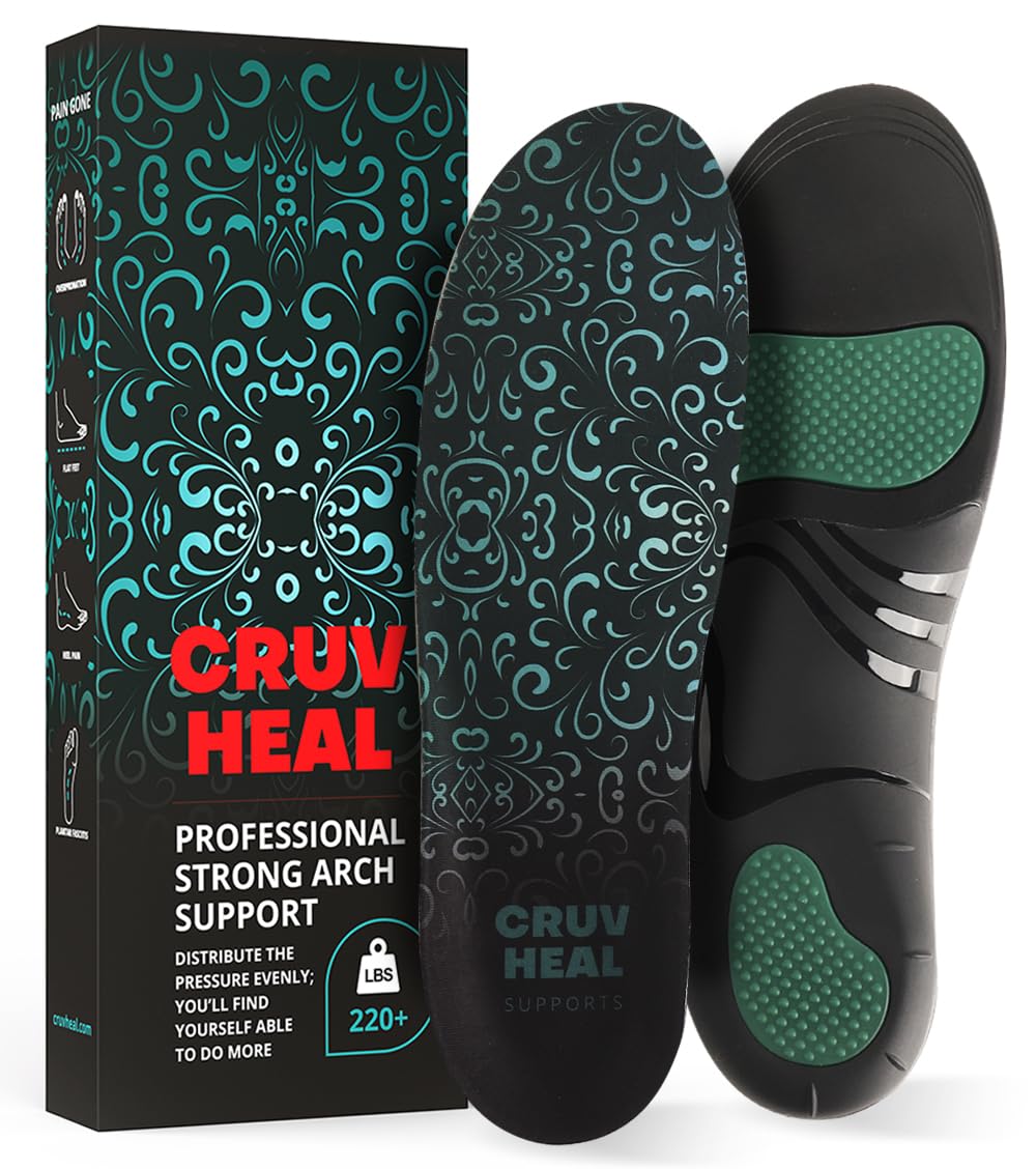 High Arch Support Insoles for Plantar Fasciitis for Women and Men - Orthotic Shoe Inserts - Boot Work Shoe Plantar Fasciitis Insoles (Turquoise, XL)