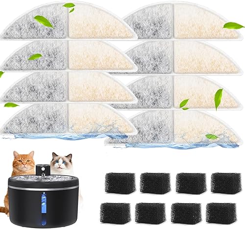 Filtros para fuente de agua para gatos sin cable, juego de 4 meses de filtros de repuesto para fuente de agua ultra silenciosa para mascotas, color