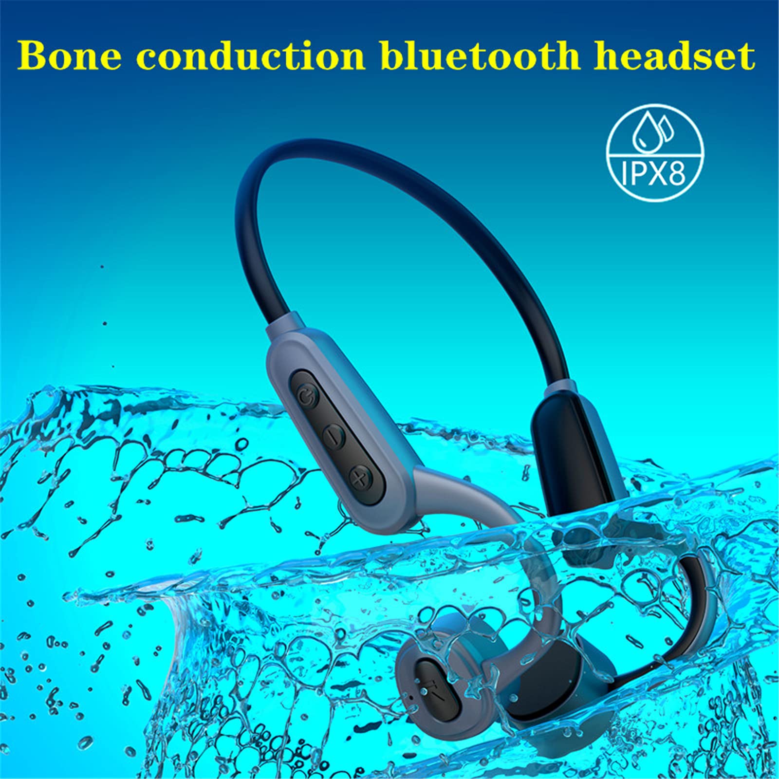 K8 przewodnictwo kości bezprzewodowy zestaw słuchawkowy Bluetooth, wodoodporny zestaw słuchawkowy do pływania, fitness na świeżym powietrzu, 16 GB pamięci odtwarzacz MP3 (czerwony)