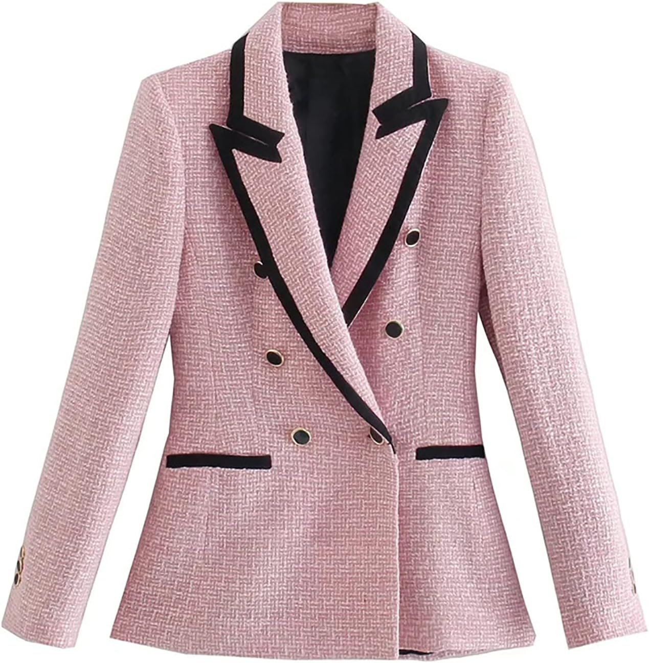 CUTTE Damen Tweed Blazer Jacke Mantel Formelles Büro Business Blazer