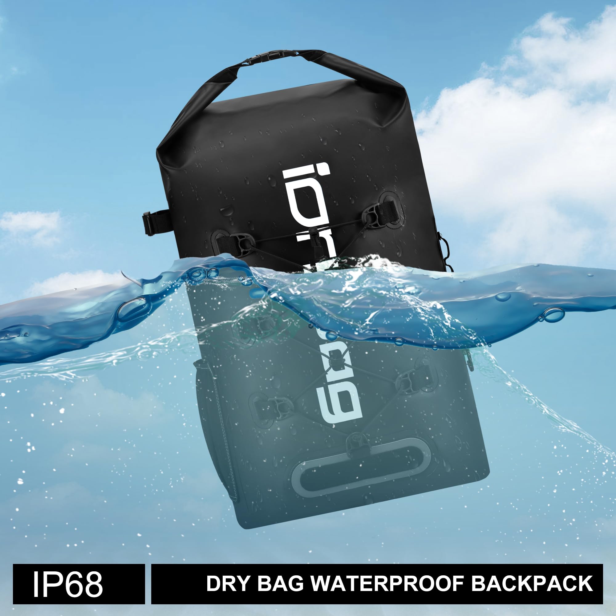 IDRYBAG Plecak wodoodporny dla mężczyzn i kobiet suche torby wodoodporne torby na kajakarstwo