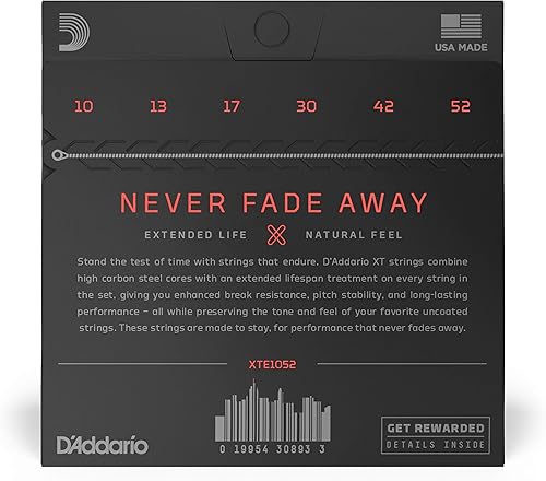 Miniatura 10 de D'Addario XT - Cuerdas para guitarra eléctrica de acero niquelado, regular ligero, 10-46, 3 juegos