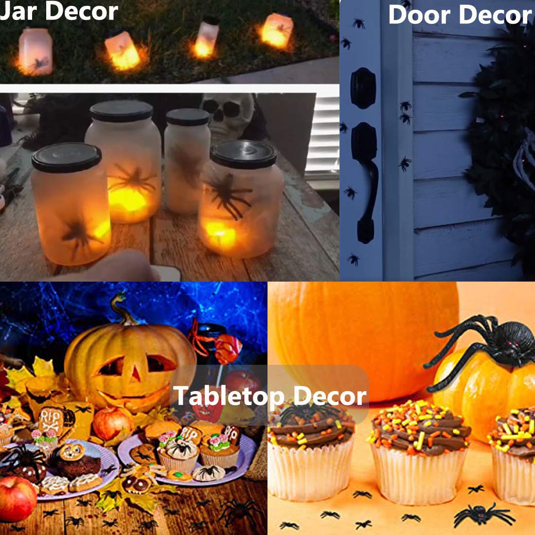 Fierudeng 50 Arañas De Halloween De Plástico Realistas – Pequeñas Arañas Negras Para Decoración, Bromas Y Juegos Espeluznantes En Interior Y Exterior (2.2 Cm)