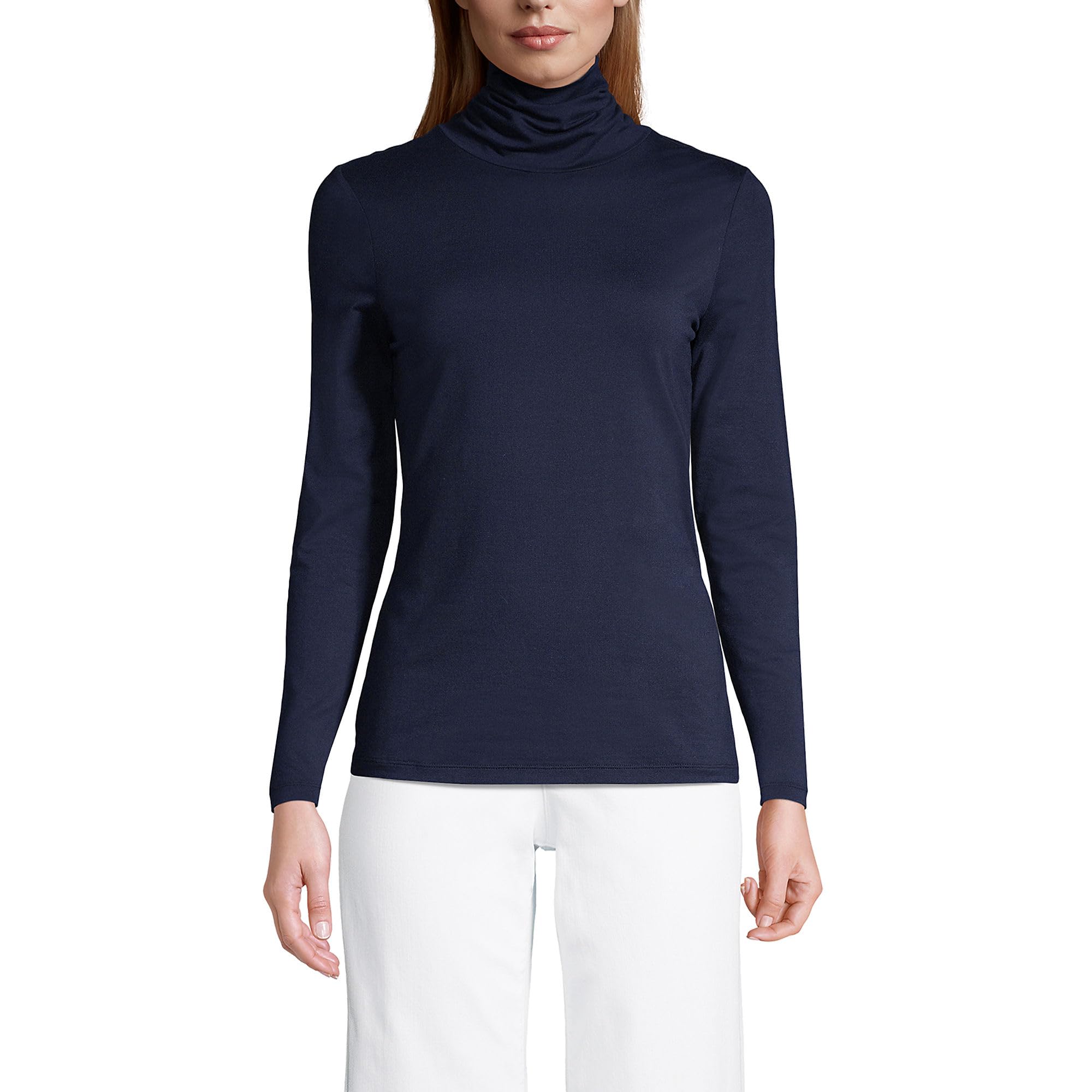 Lands' End Lightweight Jersey Long Sleeve Turtleneck