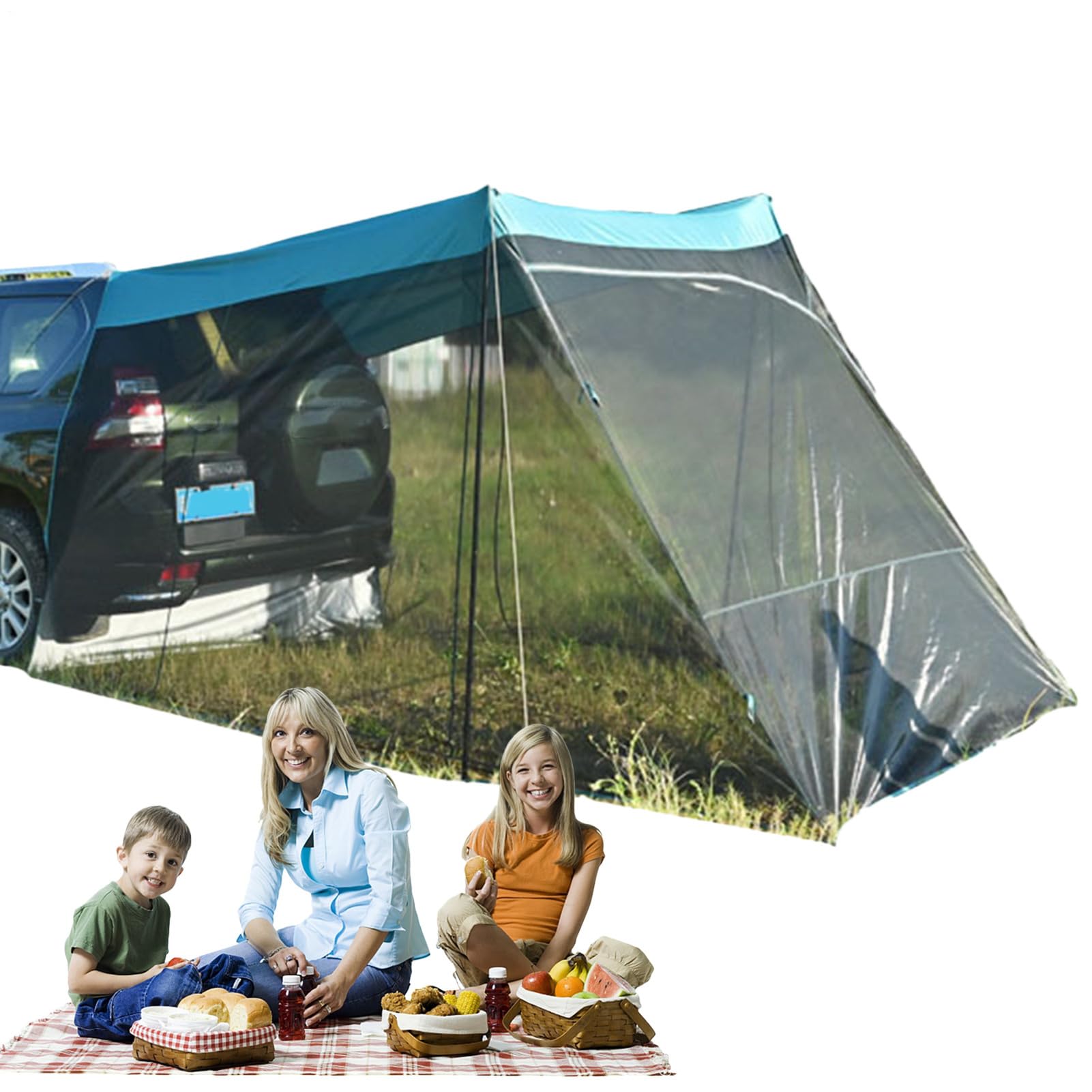 Generisch - Tenda per portellone posteriore, schermo di protezione UV NET | – tende – 137,8 x 118,11 x 82,68 in tenda da campeggio, tetto auto, tenda antivento per viaggi all'aperto