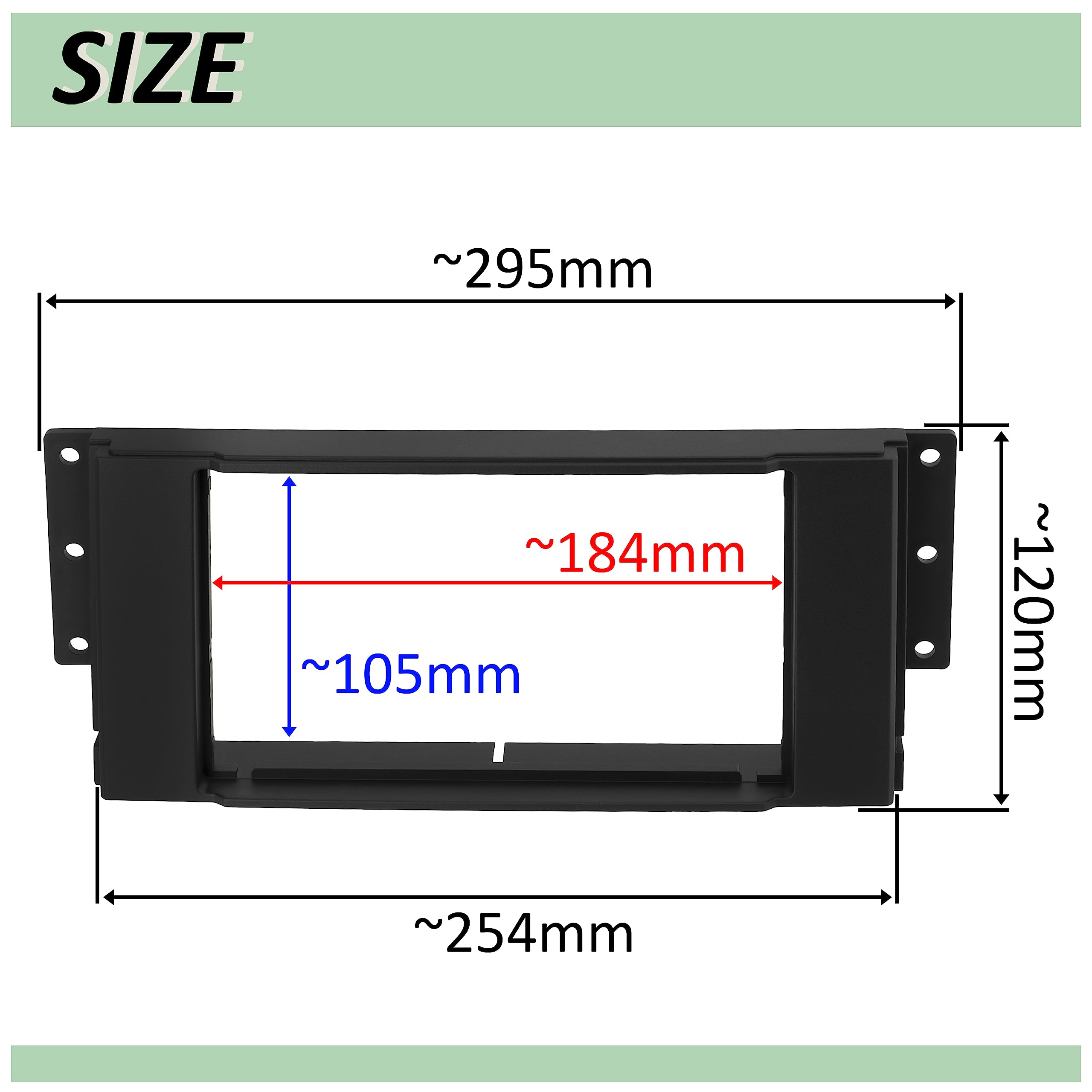 AERZETIX - C40972 - Mascherina telaio adattatore 2 DIN per autoradio - in plastica - compatibile con Land Rover Discovery 2005+, Land Rover Freelander 2007+, Land Rover Sport 2005+