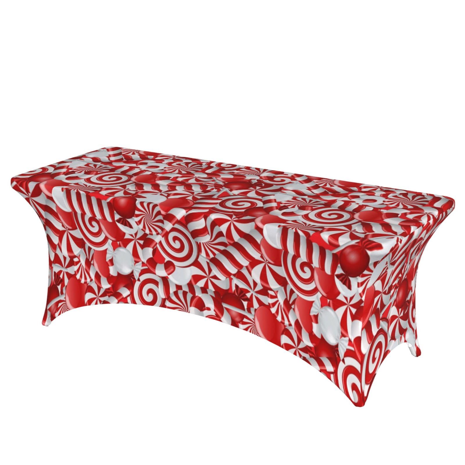 ERCgad Candy Canes Print Rectangular Tablecloth Dining Banquet Party Events Home Celebration Table Cover
