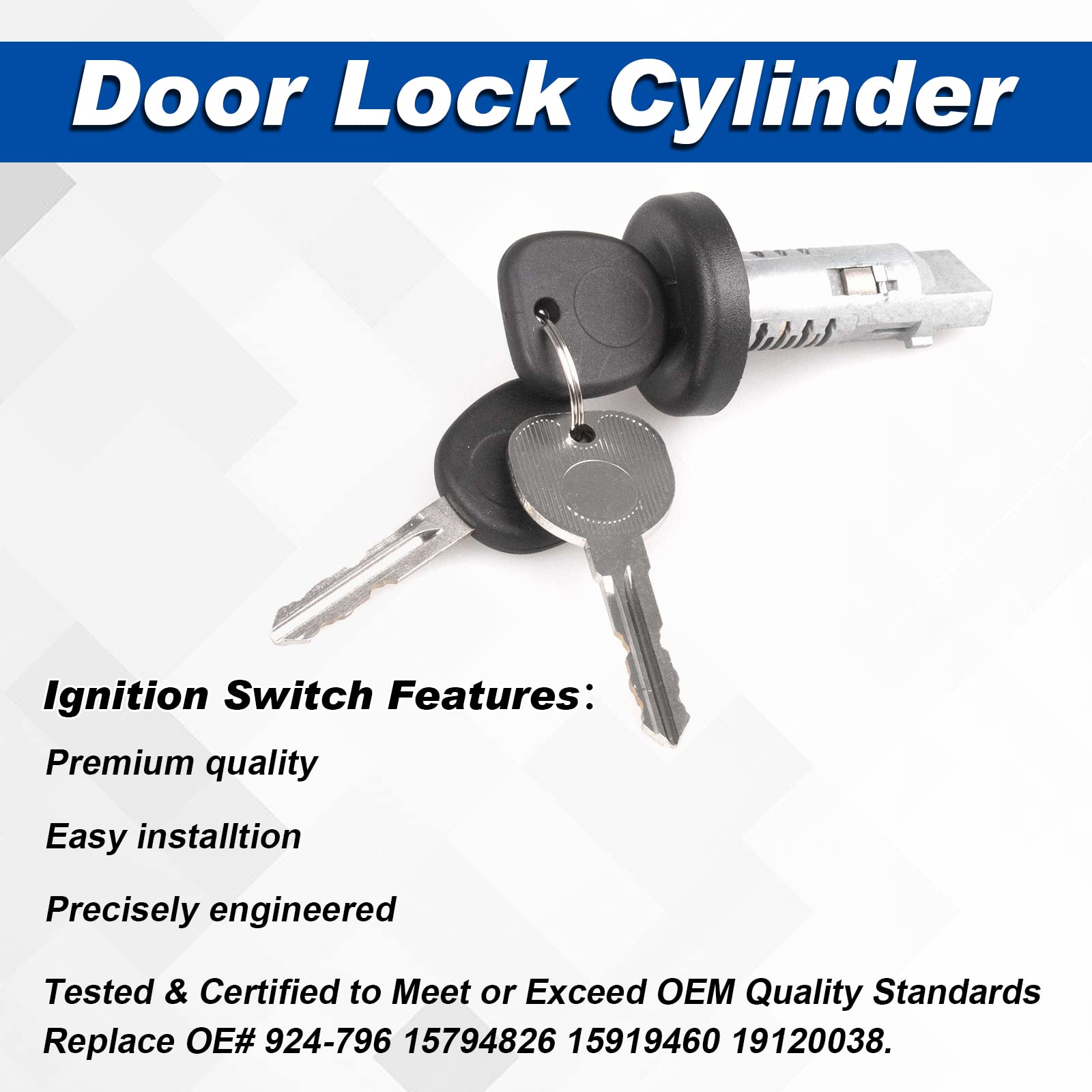 Dngbymx 924-796 Ignition Switch Lock Cylinder Compatible with 2007-2014 Chevy Silverado Suburban GMC Sierra Savana Yukon XL 1500 2500 3500 Cadillac Escalade Buick Select Models (No Chip)