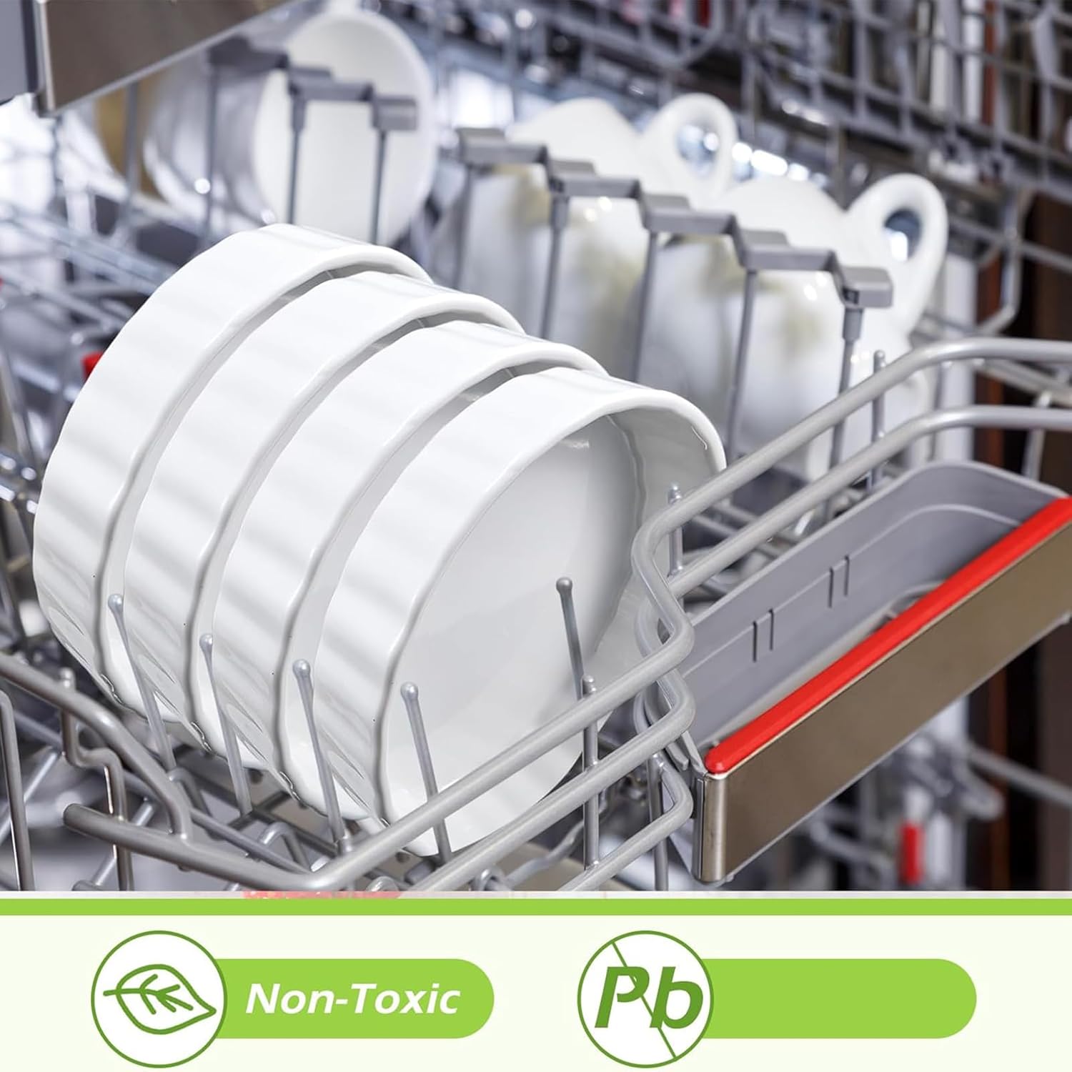 Layhit 12 Pcs Creme Brulee Ramekins Bulk 8 oz Ceramic Oven Safe Ramekins White Dessert Cups Baking Dish for Souffle, Quiche, Dipping Sauce, Appetizer, Fruit, Parties, Family Gatherings, Restaurants