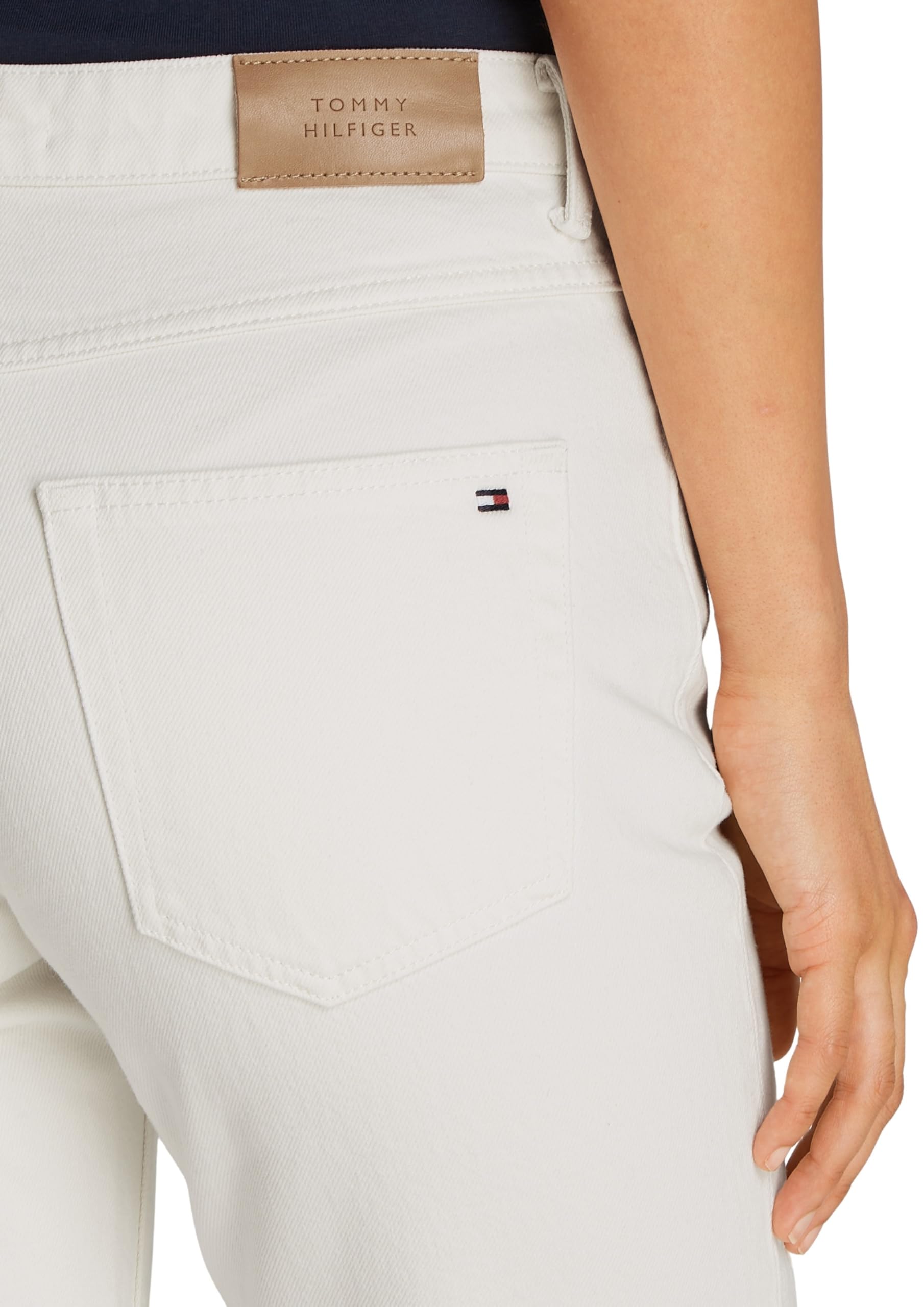Tommy Hilfiger Damskie spodnie Classic Straight Rw Ww0ww44331 z 5 kieszeniami, białe (Ecru), 29 W x 28 L, biały (Ecru), 29W / 28L