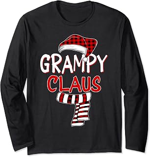 Grandpa Christmas Santa Claus Red plaid Shirt, Grampy Claus Long Sleeve T-Shirt