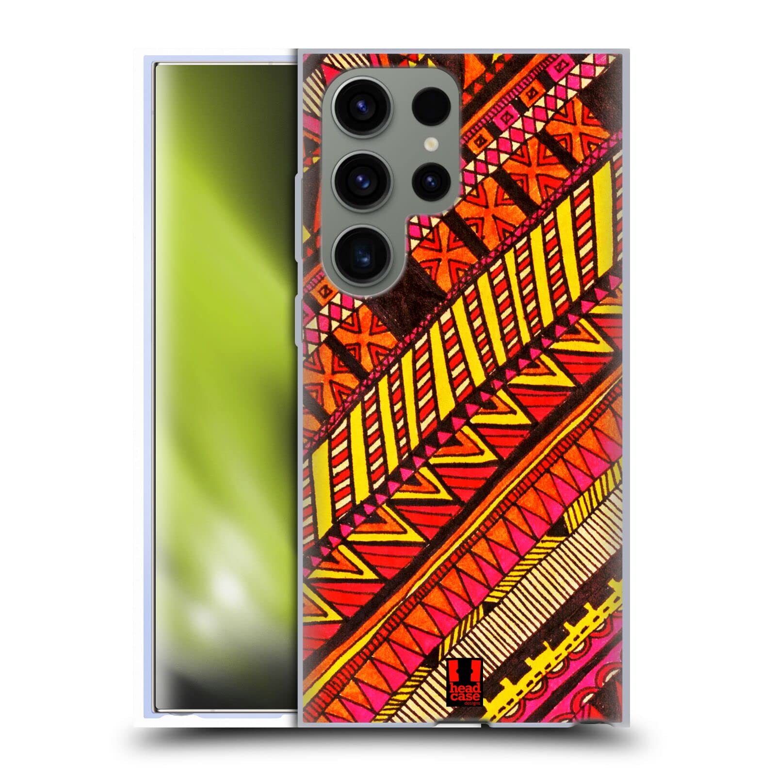 Head Case DesignsWarm Aztec Doodle Soft Gel Case Compatible with Samsung Galaxy S23 Ultra 5G